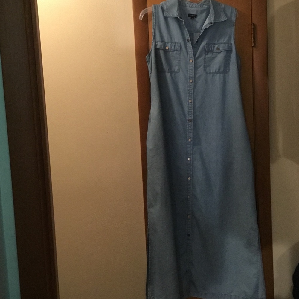 Talbots Light Blue Sleeveless Maxi Dress